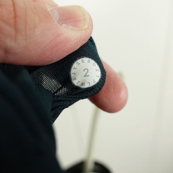 Lululemon Double Tap II Sports Bra SZ 2 Submarine Black and Teal Long Line Mesh - Picture 3 of 3